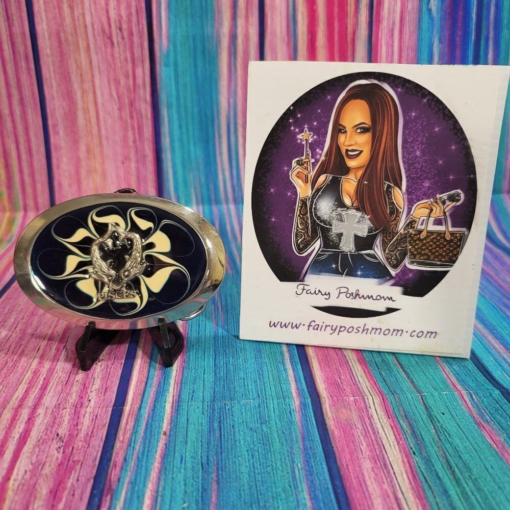 Pisces on Blue Epoxy Belt Buckle
